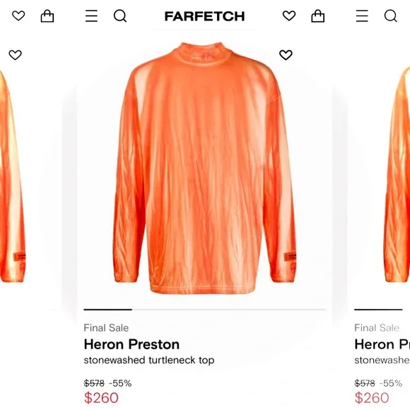 HERON PRESTONLStonewashed Mock Turtleneck Organic Cotton “Men’s” L/S Top